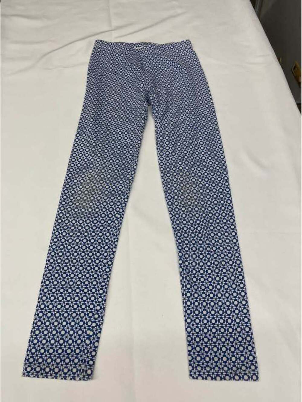 .Crew Crewcuts Girls Size 12 Blue White Print Leggings